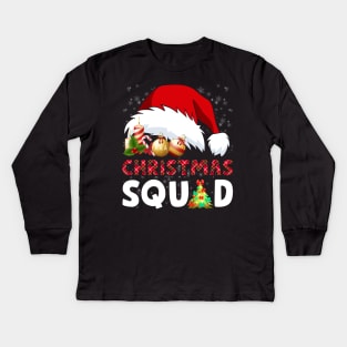 Christmas Squad Funny Xmas Tree Family Matching Pajamas Kids Long Sleeve T-Shirt
